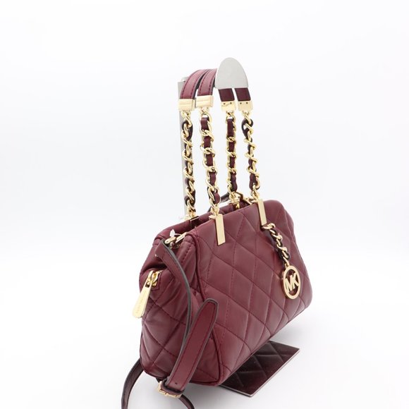 NWT Michael Kors Susannah Quilted Leather Convertible Satchel Bag - Picture 2 of 6